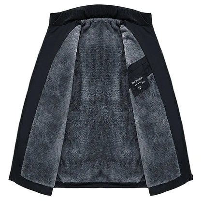 Puffer Jacket Men's Plush Thickened Parkas Stand Collar Jacket Men's Coat Winter Warm Thick Zipper Coat Padded Overcoat for Men